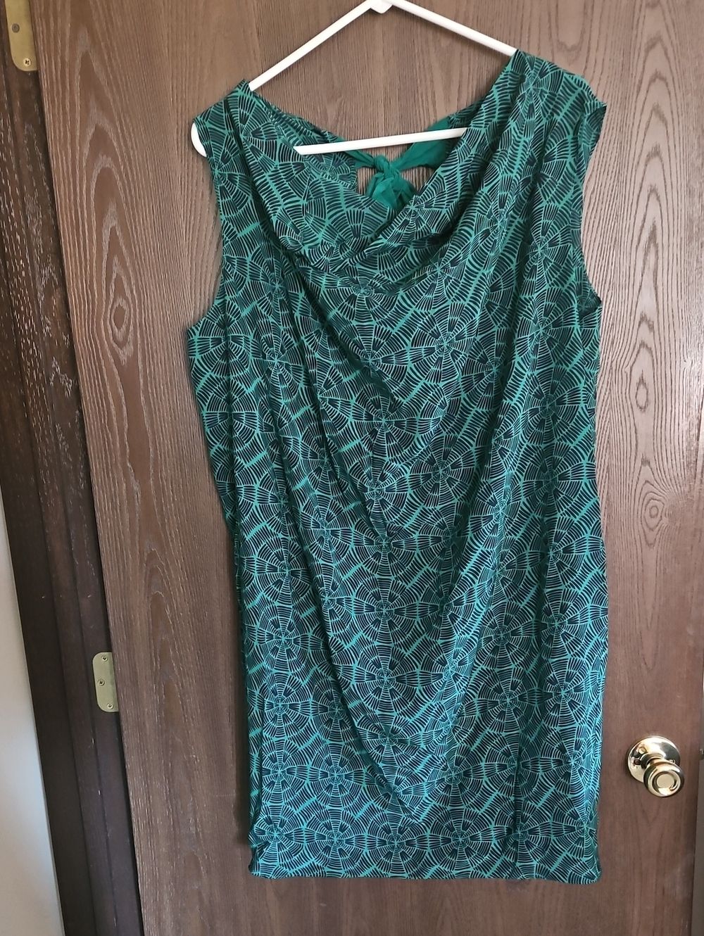 Geren Ford Teal Geometric Midi Dress